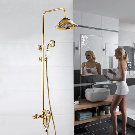 bateria prysznicowa retro PHILAGORIA złota