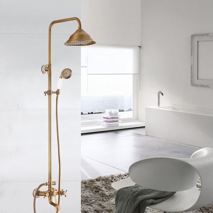 bateria umywalkowa retro ANAHITA szczotkowany mosiądz