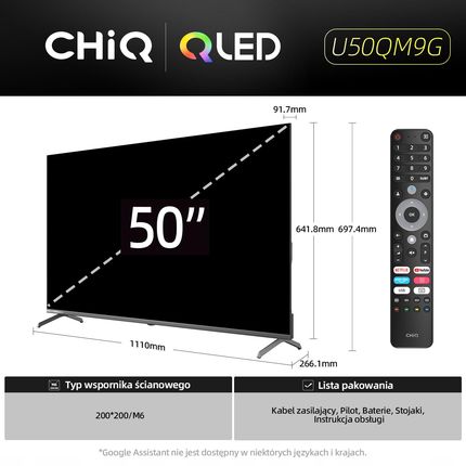 Telewizor QLED CHiQ U50QM9G 50 cali 4K UHD - zdjęcie 4