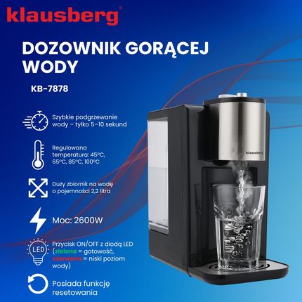 Klausberg Dozownik Dystrybutor Podgrzewacz Do Gorącej Wody 2.2L Z Regulacją Temperatury Kb-7878 - zdjęcie 2