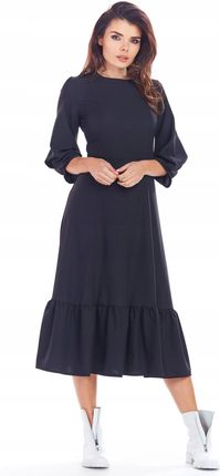 Stylowa Sukienka Czarny | MUST HAVE Stylowa Sukienka Czarny Na Codzień r.L