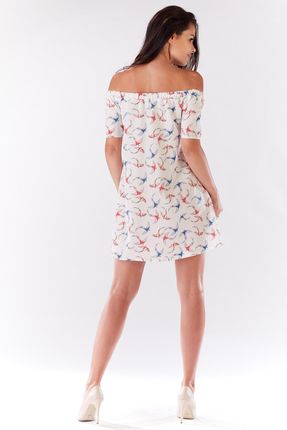 Stylowa Sukienka Ecru | MUST HAVE Stylowa Sukienka Ecru r.L/XL Wygodna - zdjęcie 3