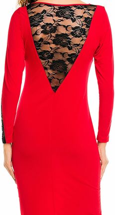 Modna Sukienka Czerwony | UNIWERSALNY STYL Casualowa Sukienka Czerwony r.S - zdjęcie 3