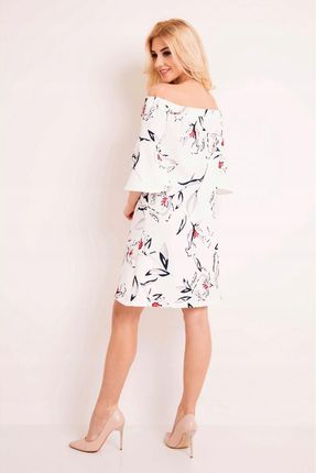 Stylowa Sukienka Ecru | MUST HAVE Praktyczna Sukienka Ecru Na Codzień r.XL - zdjęcie 3