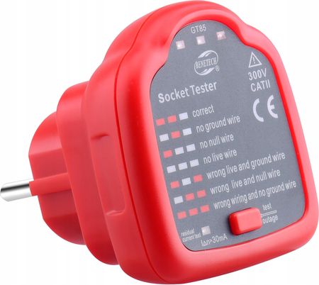 Benetech Tester Gniazd Sieciowych Multimetr 230V Detektor Funkcja Rcd Led 30 Ma (GM85) - zdjęcie 2