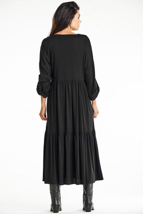 Codzienna Sukienka Czarny | WYGODNA Stylowy Sukienka Czarny r.S Trend - zdjęcie 2