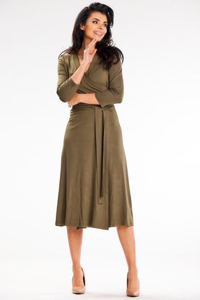 Codzienna Sukienka Khaki | PREMIUM JAKOŚĆ Uniwersalna Sukienka Khaki Na Cod