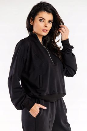 Praktyczna Bluza Czarny | MUST HAVE Modna Bluza Czarny r.L/XL Wygodna - zdjęcie 4