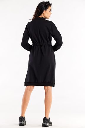 Codzienna Sukienka Czarny | MODNY KRÓJ 2025 Stylowy Sukienka Czarny r.L Tre - zdjęcie 3
