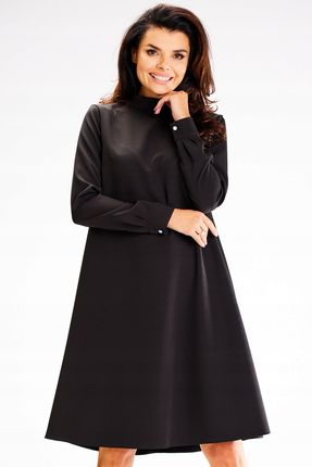 Codzienna Sukienka Czarny | PREMIUM JAKOŚĆ Modna Sukienka Czarny r.XL Wygod
