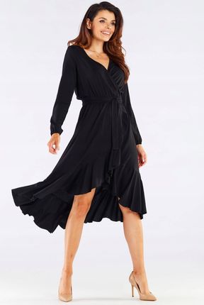 Codzienna Sukienka Czarny | WYGODNA Stylowy Sukienka Czarny r.XL Trend - zdjęcie 4