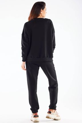 Praktyczna Bluza Czarny | DOBRA JAKOŚĆ Stylowy Bluza Czarny ONE SIZE Trend - zdjęcie 4