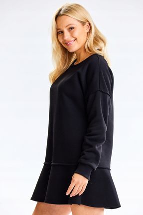 Codzienna Sukienka Czarny | PREMIUM JAKOŚĆ Modna Sukienka Czarny Na Codzień - zdjęcie 5