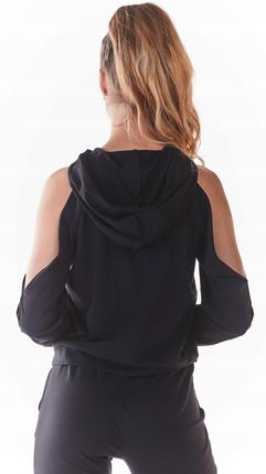 Wygodna Bluza Czarny | TREND Modna Bluza Czarny Na Codzień r.L - zdjęcie 2