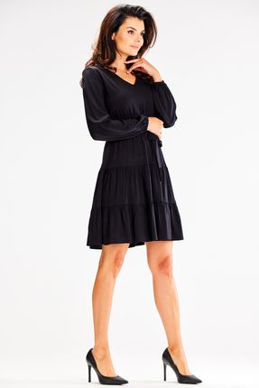 Letnia Sukienka Czarny | WYGODNA Stylowy Sukienka Czarny r.S Trend - zdjęcie 5