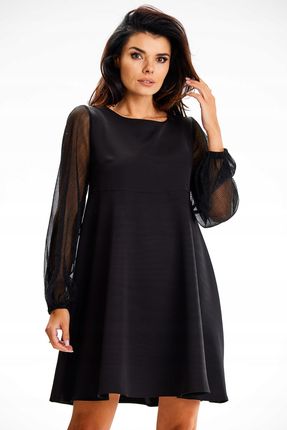 Codzienna Sukienka Czarny | UNIWERSALNY STYL Stylowa Sukienka Czarny r.M Wy - zdjęcie 5