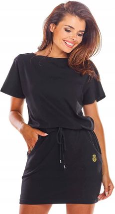 Letnia Sukienka Czarny | MUST HAVE Letnia Sukienka Czarny Na Codzień r.XL