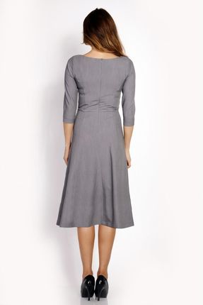 Codzienna Sukienka Szary | PREMIUM JAKOŚĆ Modna Sukienka Szary r.XL Wygodna - zdjęcie 2