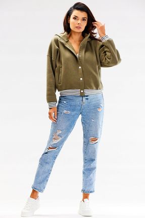Modna Bluza Khaki | DOBRA JAKOŚĆ Modna Bluza Khaki Na Codzień r.L/XL