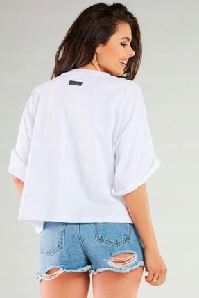 Nowa Bluzka Biały | NOWOŚĆ 2025 Stylowy Bluzka Biały ONE SIZE Trend - zdjęcie 5