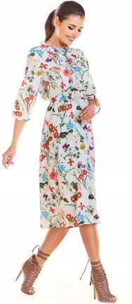 Letnia Sukienka Ecru | MUST HAVE Modna Sukienka Ecru Na Codzień r.XL - zdjęcie 6