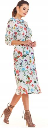 Letnia Sukienka Ecru | MUST HAVE Modna Sukienka Ecru Na Codzień r.XL - zdjęcie 2