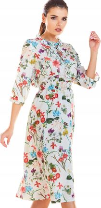 Letnia Sukienka Ecru | MUST HAVE Modna Sukienka Ecru Na Codzień r.XL