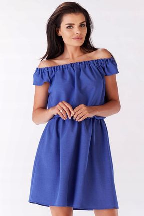 Casualowa Sukienka Niebieski | MODNY KRÓJ 2025 Stylowy Sukienka Niebieski r - zdjęcie 5