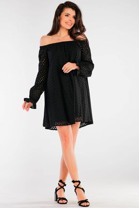 Letnia Sukienka Czarny | UNIWERSALNY STYL Codzienna Sukienka Czarny r.L/XL - zdjęcie 2