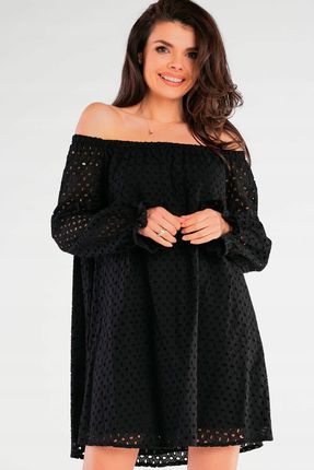 Letnia Sukienka Czarny | UNIWERSALNY STYL Codzienna Sukienka Czarny r.L/XL - zdjęcie 3