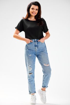 Modna Bluzka Czarny | TREND Stylowy Bluzka Czarny r.S Trend - zdjęcie 4