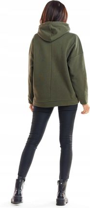 Casualowa Bluza Khaki | HIT SEZONU Nowoczesna Bluza Khaki r.L/XL Wygodna - zdjęcie 4