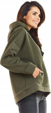 Casualowa Bluza Khaki | HIT SEZONU Nowoczesna Bluza Khaki r.L/XL Wygodna - zdjęcie 2