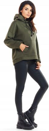 Casualowa Bluza Khaki | HIT SEZONU Nowoczesna Bluza Khaki r.L/XL Wygodna - zdjęcie 6