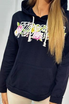 Bluza z napisem Voyage czarna - zdjęcie 2
