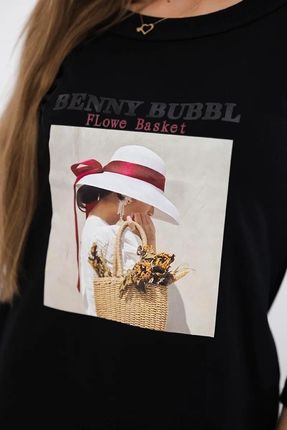 Sukienka z nadrukiem Basket czarna - zdjęcie 3
