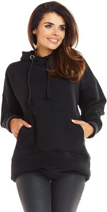 Casualowa Bluza Czarny | TREND Stylowa Bluza Czarny r.S/M Wygodna