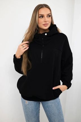 Bluza z kapturem czarna - zdjęcie 2