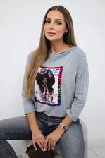 Bluzka z grafiką American Girl szara S/M - L/XL S/M - zdjęcie 1
