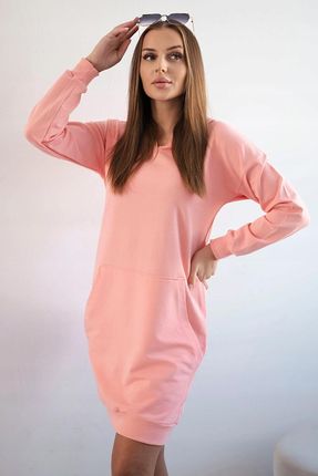Sukienka z kapturem morelowa - zdjęcie 4