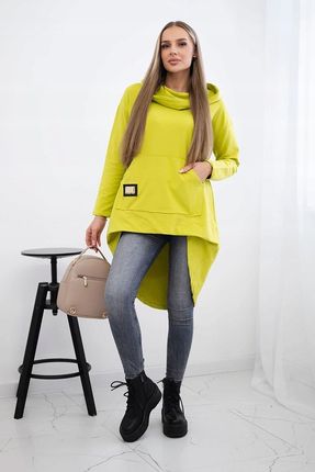 Bluza z długim tyłem i kapturem kiwi - zdjęcie 2