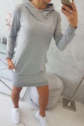 Sukienka Off White szary mealnż - zdjęcie 4