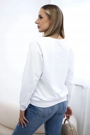 Bluza z nadrukiem biała - zdjęcie 3