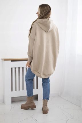 Bluza ocieplana oversize jasno beżowa - zdjęcie 2
