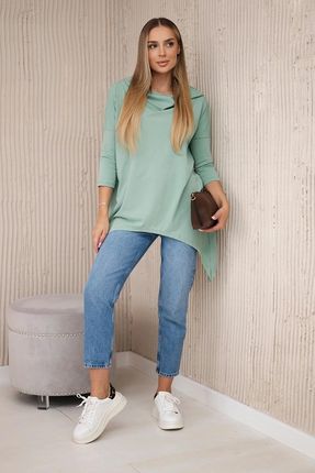 Bluza z nadrukiem roweru ciemno miętowa - zdjęcie 3