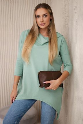 Bluza z nadrukiem roweru ciemno miętowa - zdjęcie 2