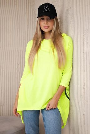 Bluza z nadrukiem roweru żółty neon - zdjęcie 3