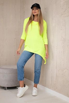 Bluza z nadrukiem roweru żółty neon - zdjęcie 2