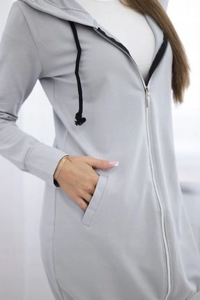 Bluza sukienkowa z kapturem szara - zdjęcie 3