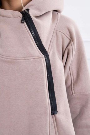 Bluza ocieplana z suwakiem beżowa - zdjęcie 3